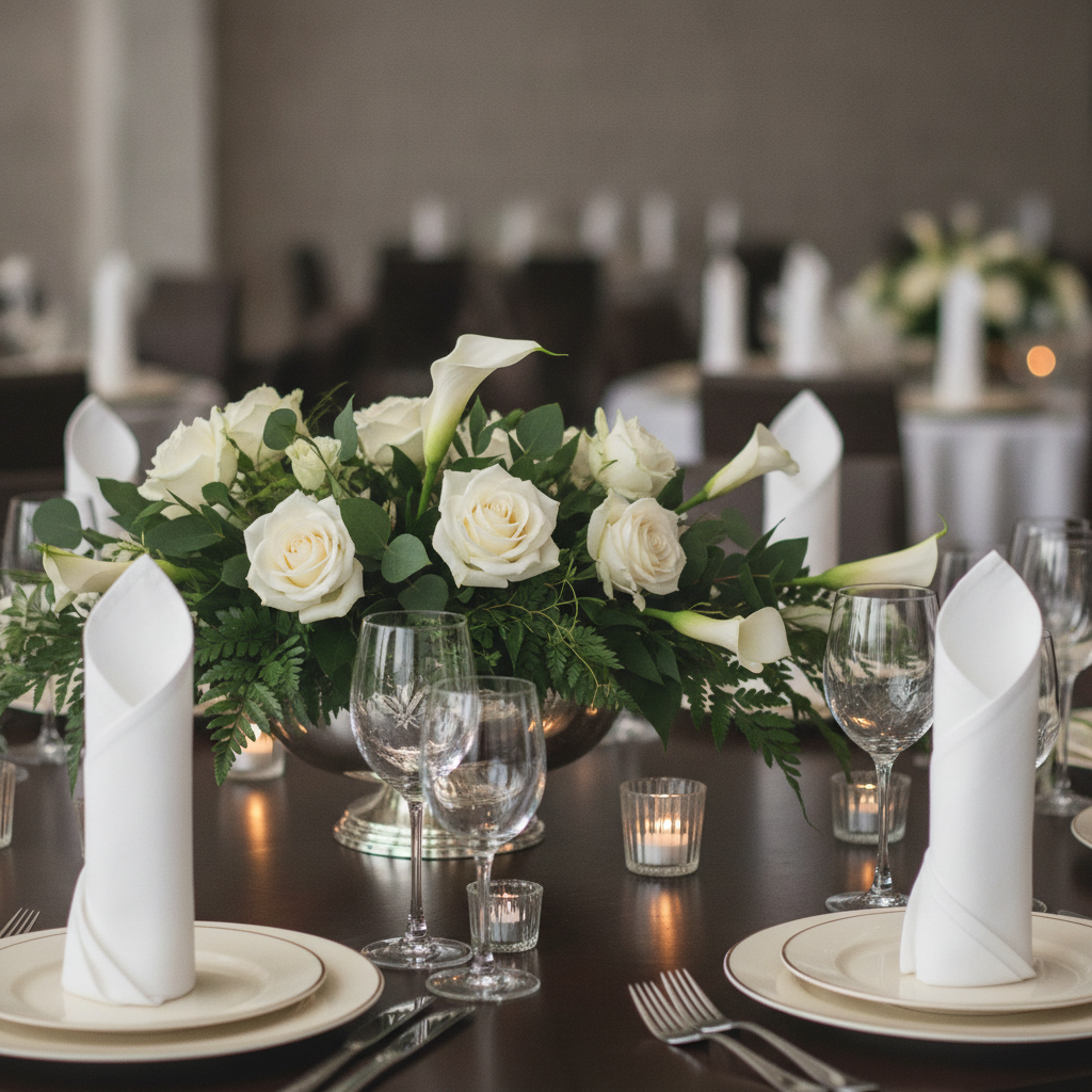 Elegant corporate tablescape and event styling for corporate event management in London