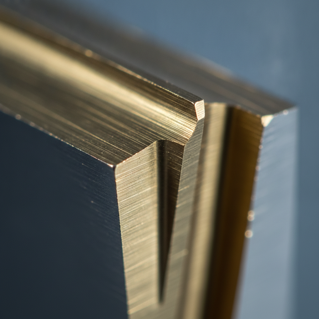 Macro close-up of a TiN PVD-coated cutting insert showing sharp edges and thin-film uniformity for wear-resistant performance