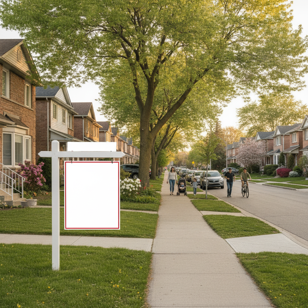 Brampton suburban street scene representing neighborhood due diligence and lifestyle fit for first-time buyers