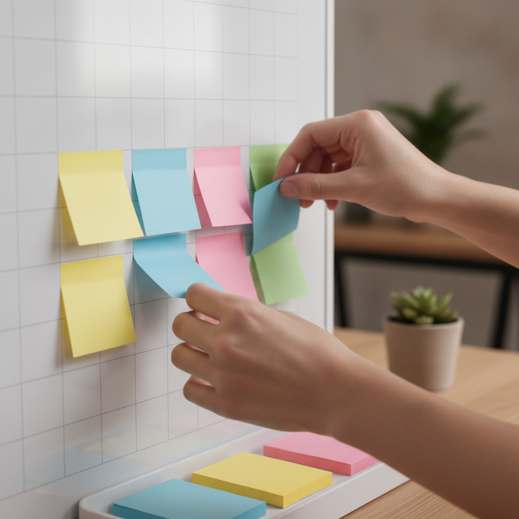 Close-up of Kanban board workflow used to plan PMI-ACP mock exams practice sessions