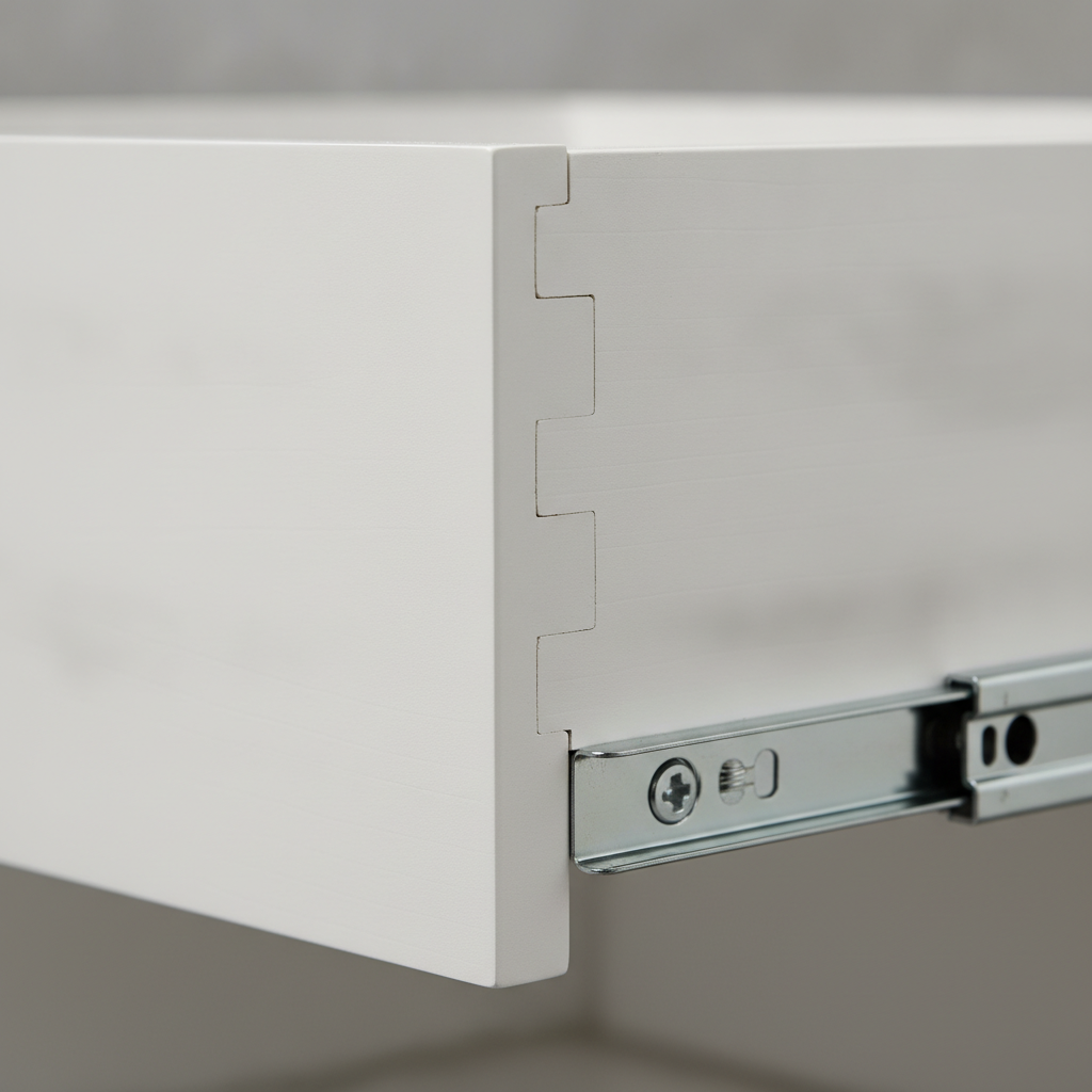 Custom Cabinet Pricing: Save Money Without Guesswork 1 Close-up dovetail drawer joinery with soft-close slides illustrating custom cabinet pricing factors and quality construction