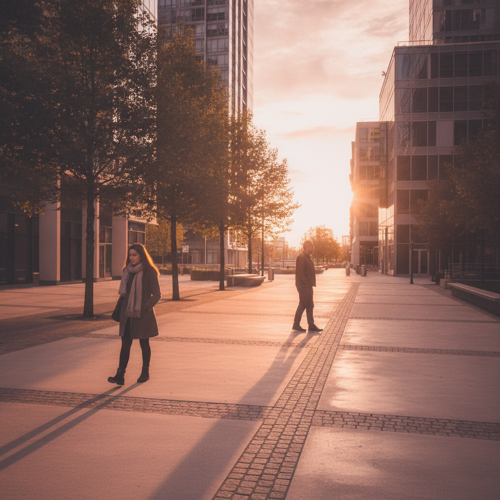 Etobicoke walkway at sunset symbolizing transition during divorce; calm scene supports focus on settlement-first family law strategy