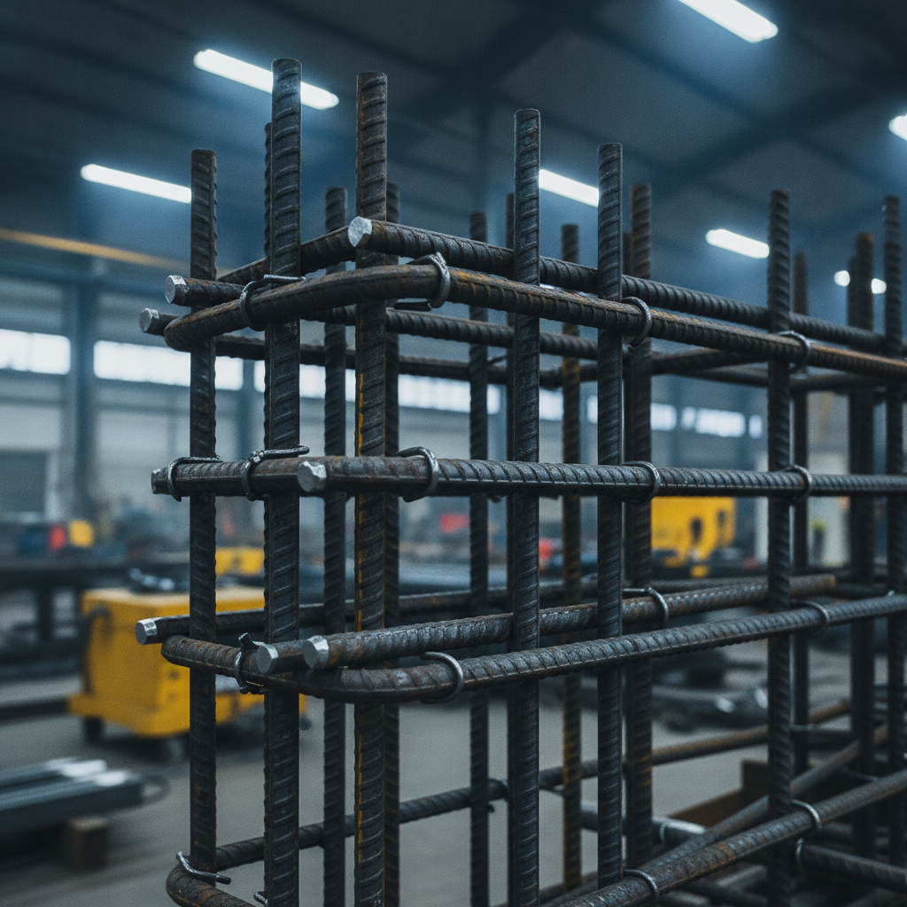 Close view of Tekla rebar detailing at a beam-column joint with stirrups, laps, and couplers for constructible modeling in Ontario projects
