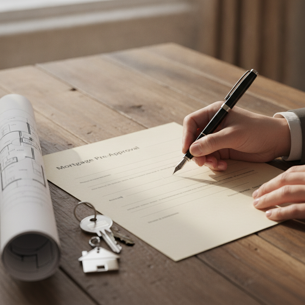 Mortgage pre-approval documents and house keys supporting a Toronto home buying checklist