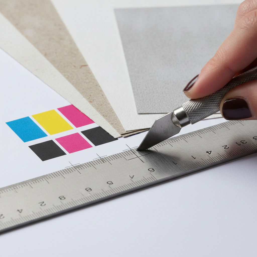 Close-up of CMYK swatches and print alignment for welcome back signs to print