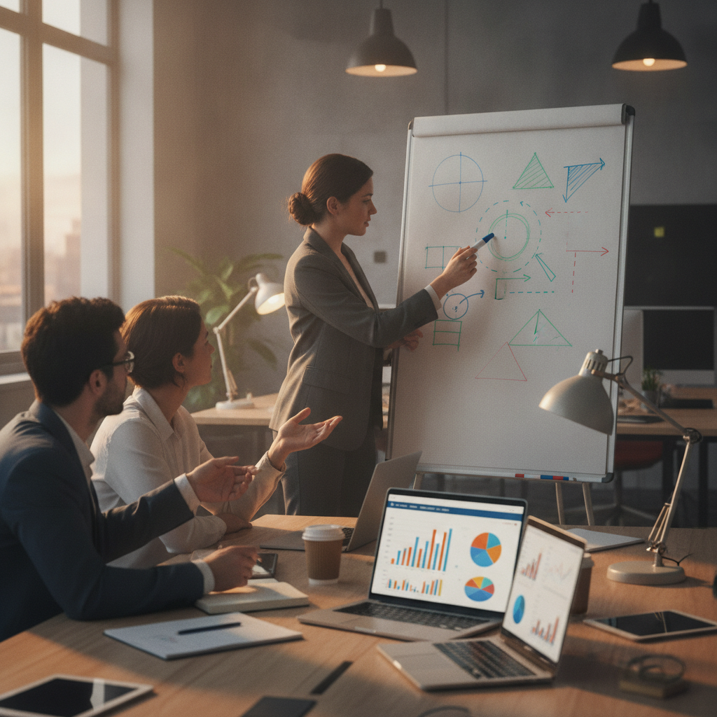 Team aligning an SEO workflow for topic clusters and internal links; UpliftAI automates execution while the team sets direction