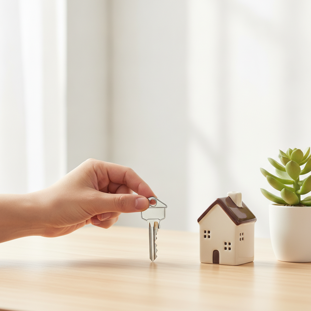 Keys and small house figurine illustrating secure closing in the Canadian home selling process