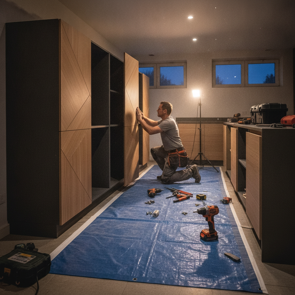 Green Basement Remodeling: Complete GTA Guide 2 In-house custom cabinetry installation in a Toronto basement, CNC-cut panels and precise fit