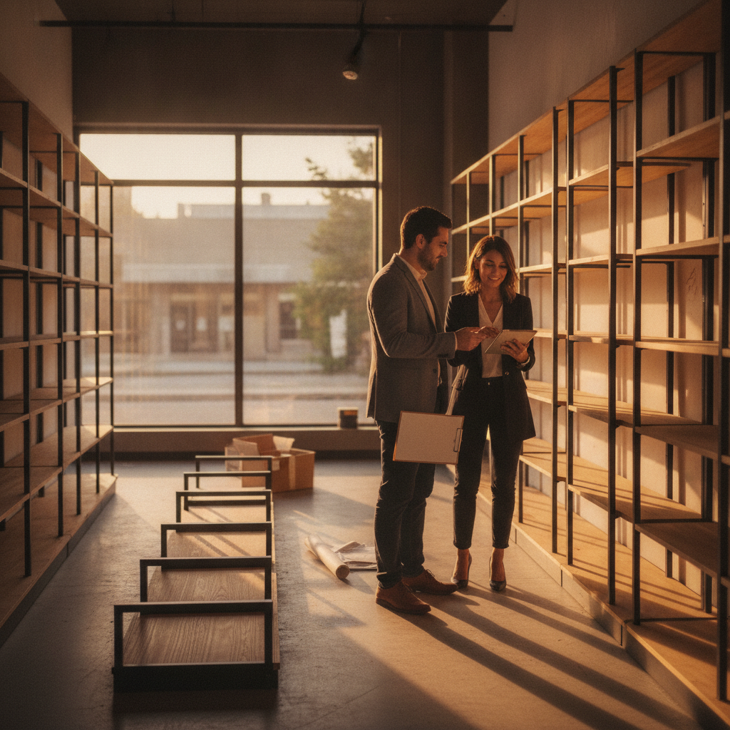Advisor and entrepreneur planning a Scarborough retail storefront with permit steps grouped for fewer re-visits