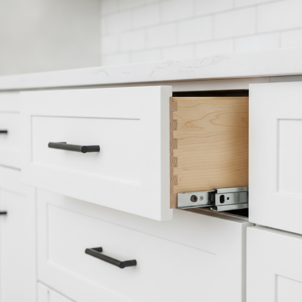 Kitchen Remodel Contractor: Cut Costs with Smart Plans 1 Close-up of custom cabinetry joinery, soft-close drawers, and quartz—Toronto kitchen remodel craftsmanship