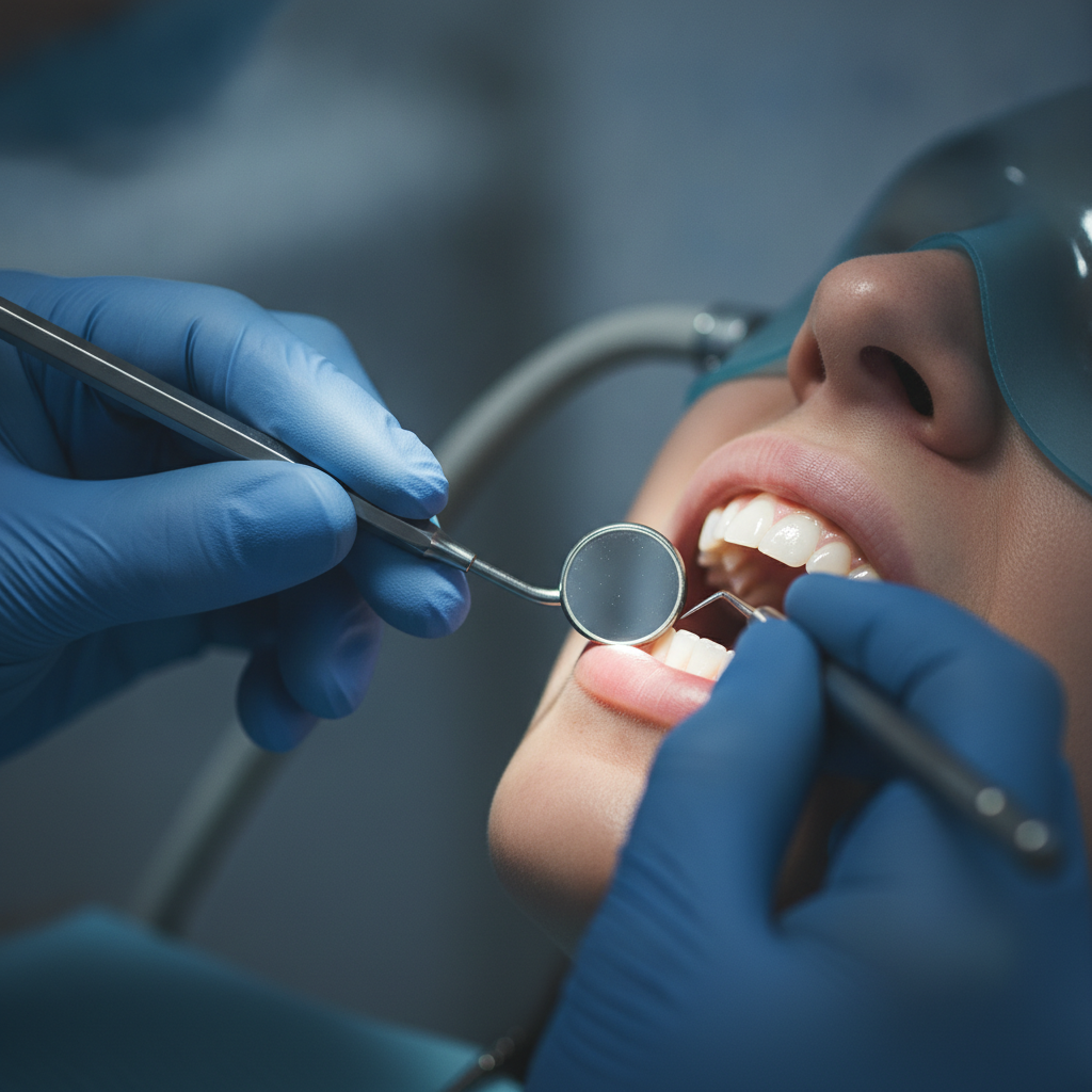 Family dental care in Scarborough: hygienist performing professional teeth cleaning at SR Smile Care