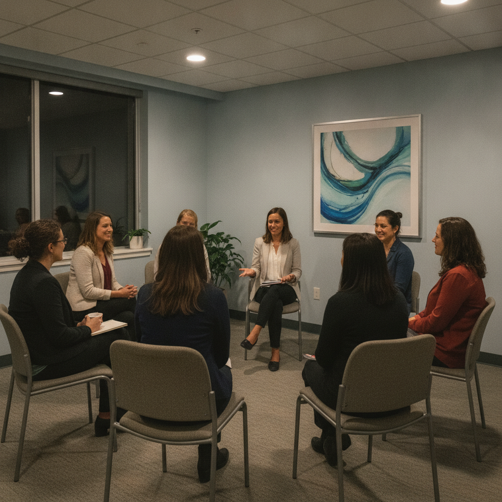 Peer support group in an Ontario clinic reinforcing outpatient gambling recovery and accountability