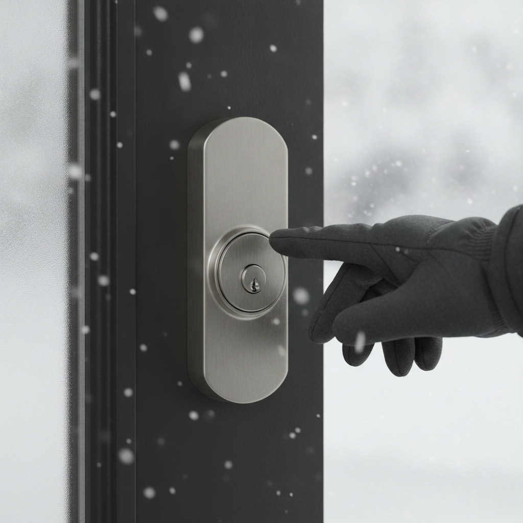 Weather-rated smart lock close-up—best home automation devices for Brampton winters