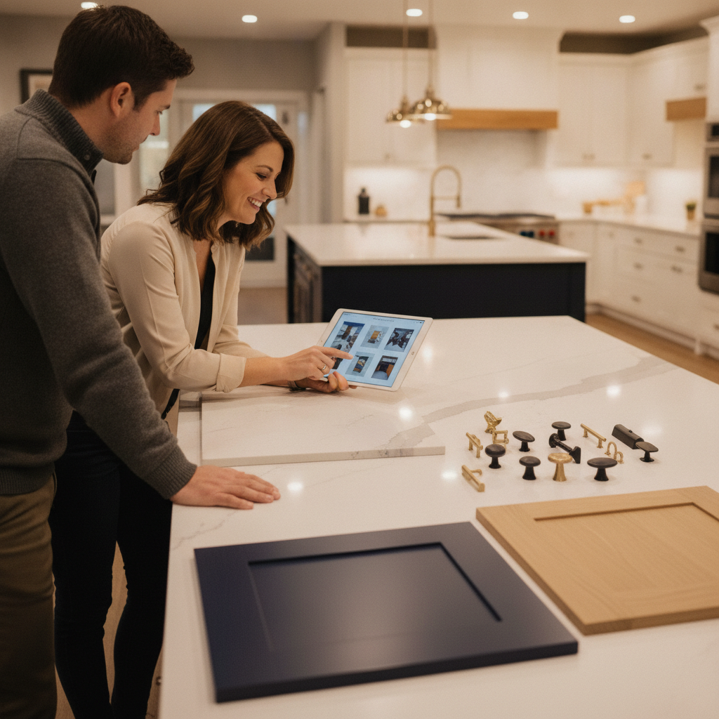 Kitchen Remodeling Services: Cut Costs with Smart Plans 1 GTA kitchen design review with 2D/3D plans and finish samples in a Brampton showroom