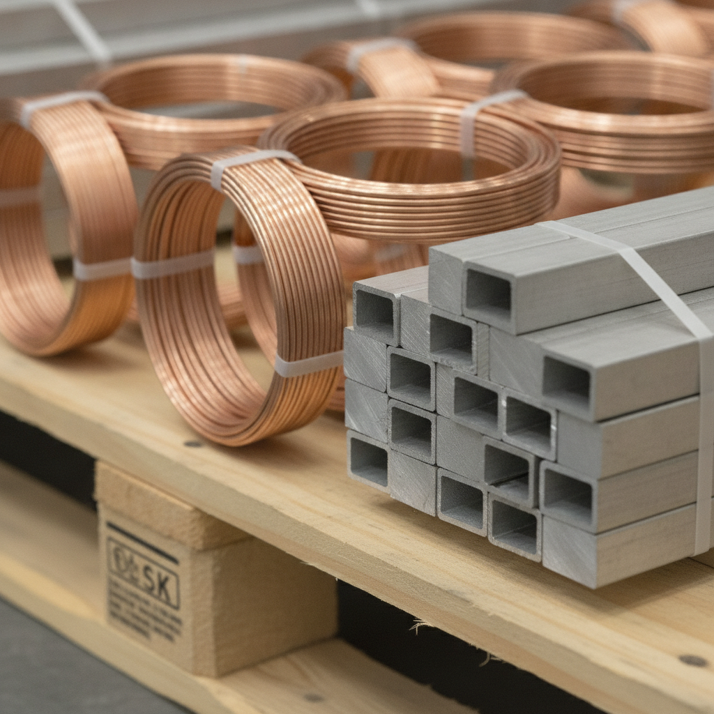 Close-up of clean copper wire and aluminum extrusions prepared for stronger scrap yard prices at an Etobicoke recycler