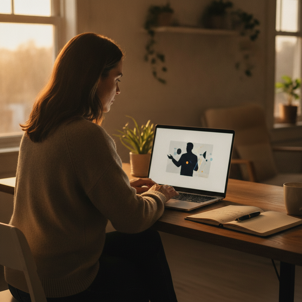 Professional studying at home during a weekend PMP class, illustrating flexible Mississauga-based virtual training with live instruction