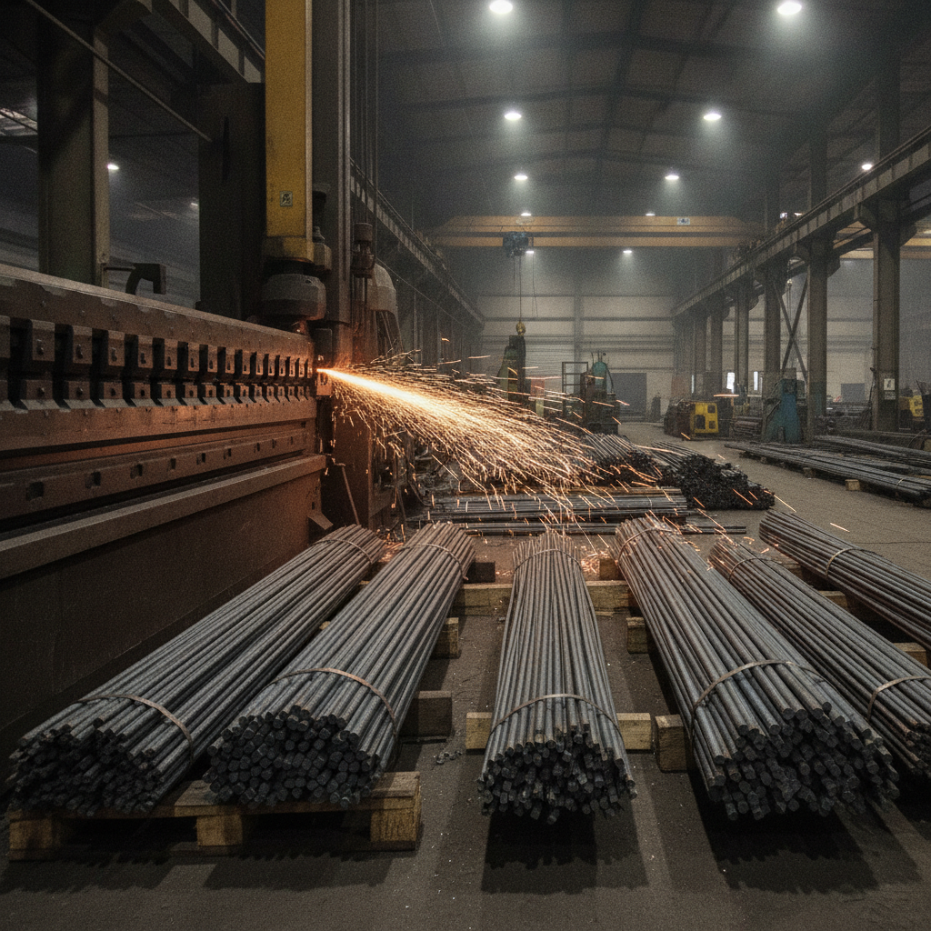 Rebar fabrication shop bending machine forming steel bars—how Revit detailing maps to shop processes