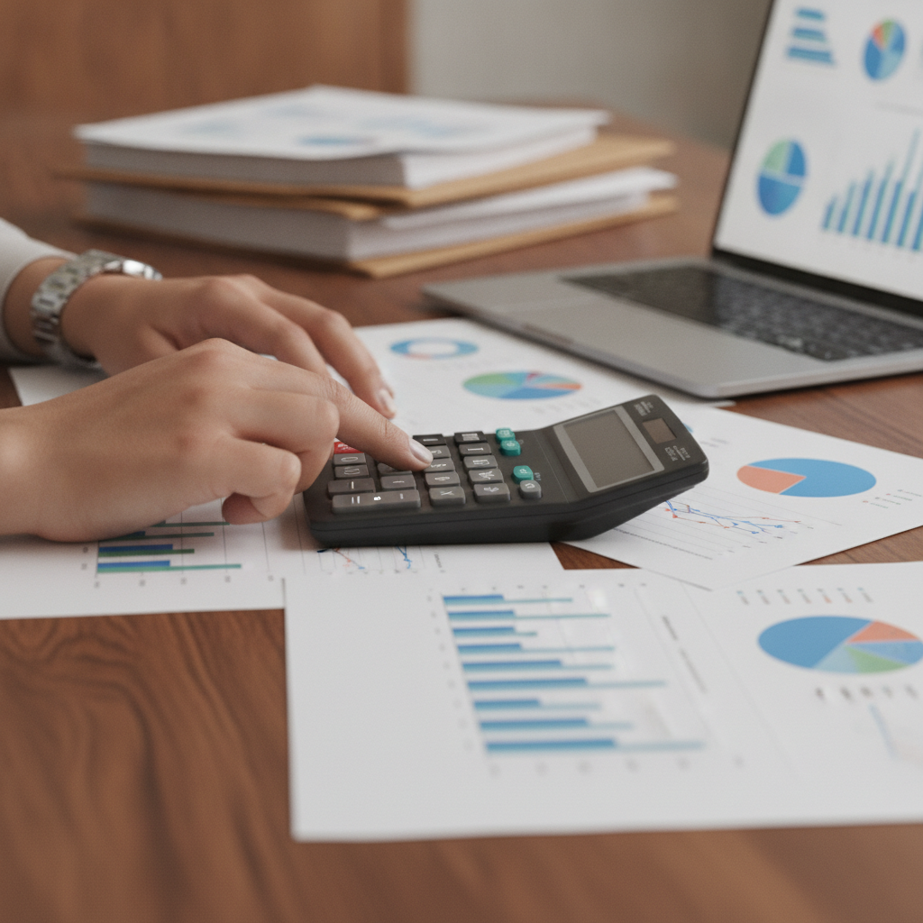 Close‑up of bookkeeping, BAS, and STP documents reviewed by small business tax consultants in Parramatta