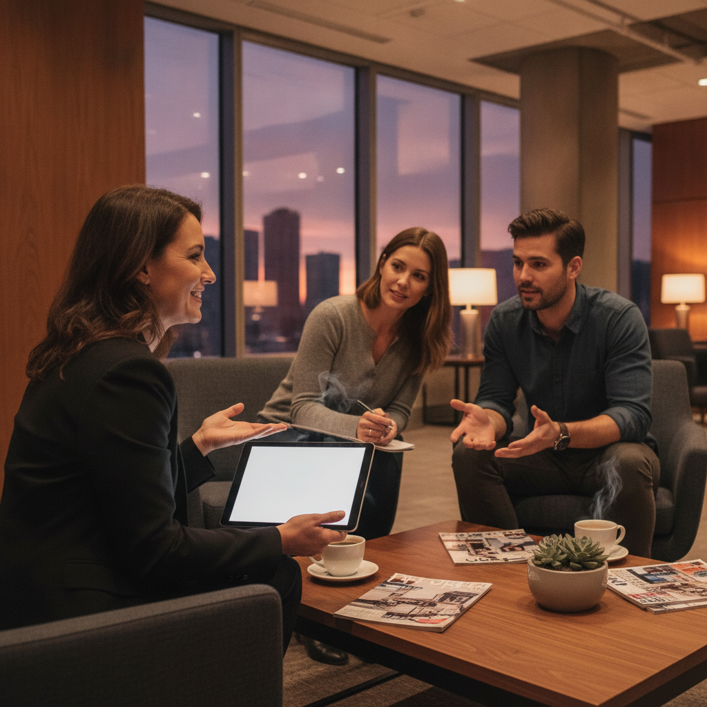 Mortgage broker advising clients on refinance, equity release, and construction loans