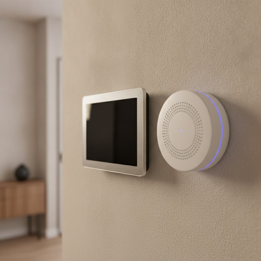 Smart climate control thermostat and air quality sensor in a Brampton home automation setup