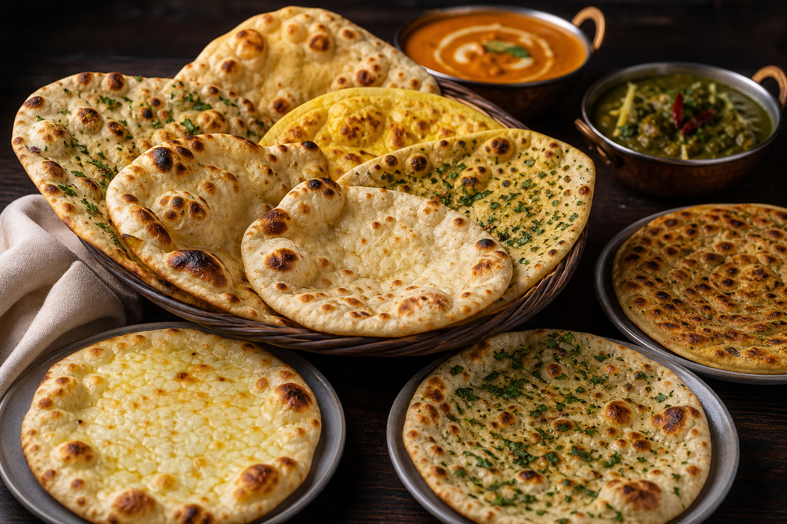 Which naan bread types should you order for delivery or quick pickup?