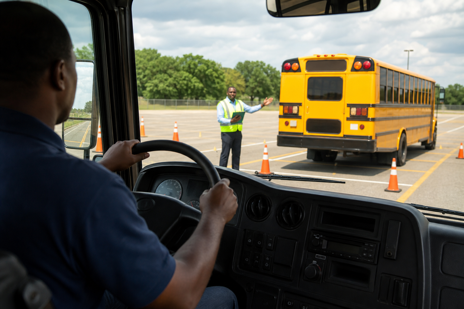 How do I use the BZ school bus road test guide to prepare?