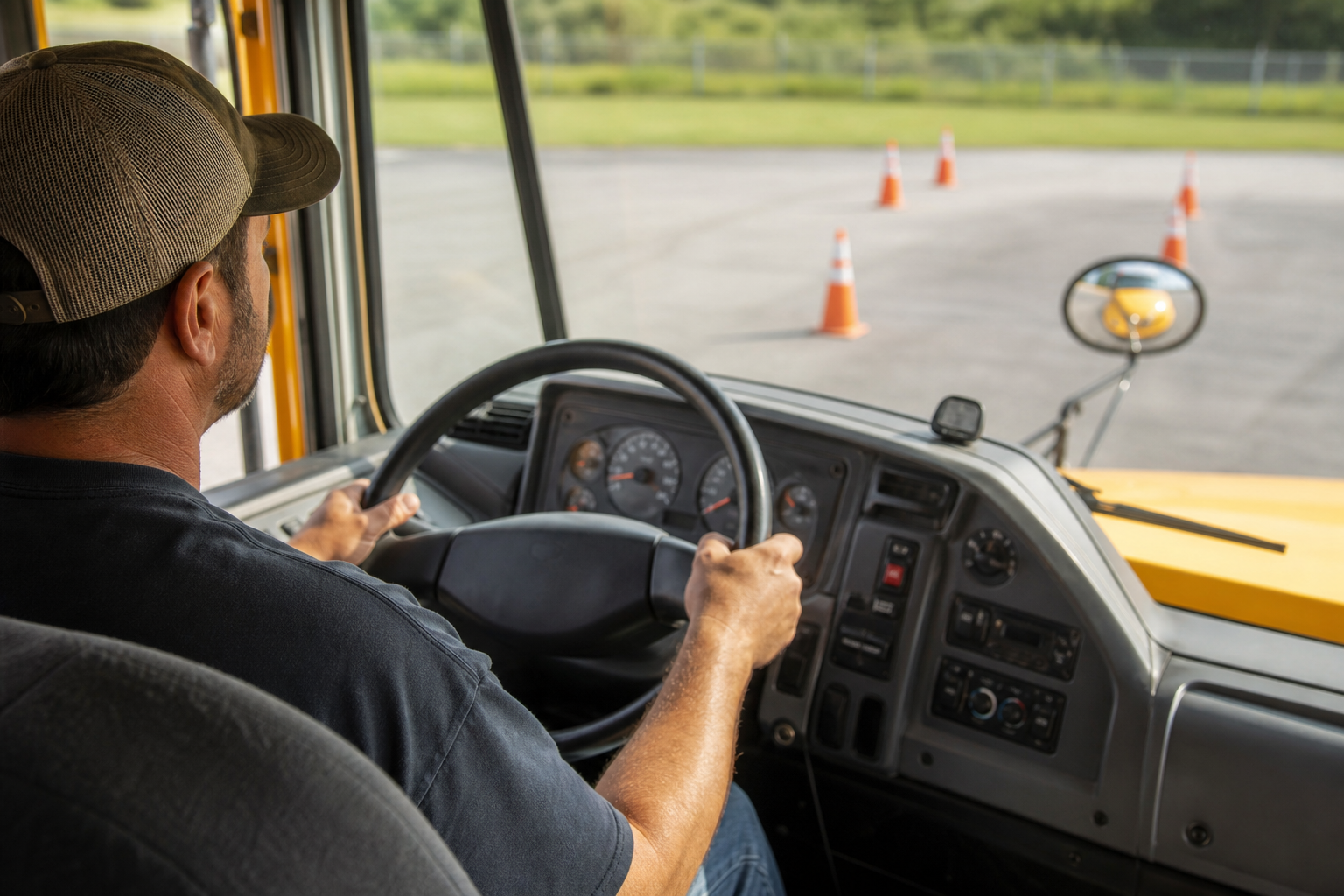 Ordered practice drills mapped to every tested manoeuvre — BZ school bus road test guide