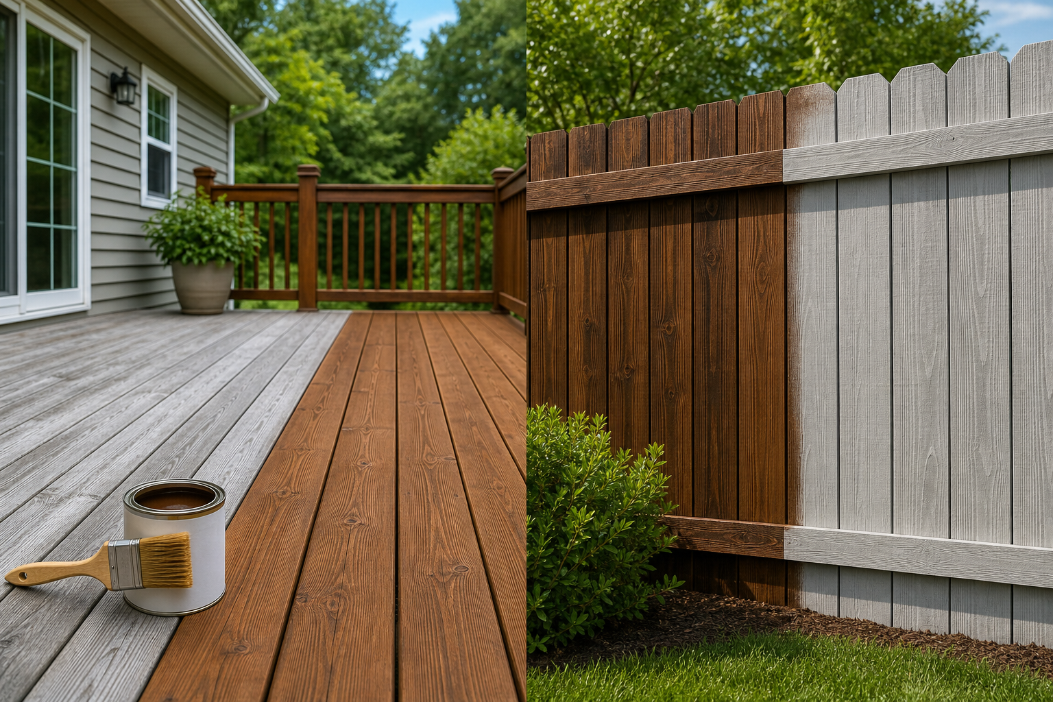 Exterior stain vs paint for decks and fences