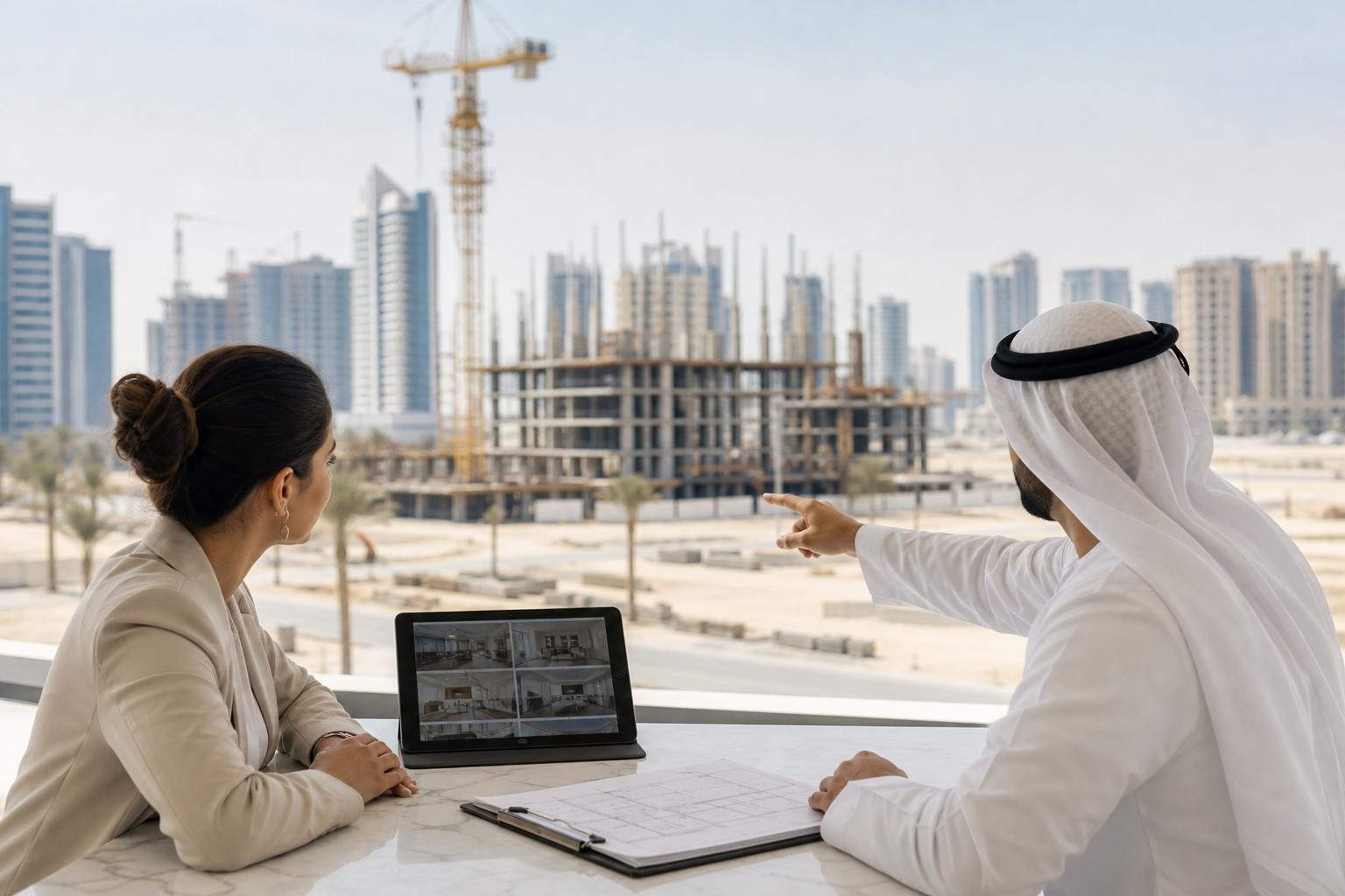 Step 3: purchase milestones — reservation, contract, construction updates, snagging, and handover — Sharjah off plan projects