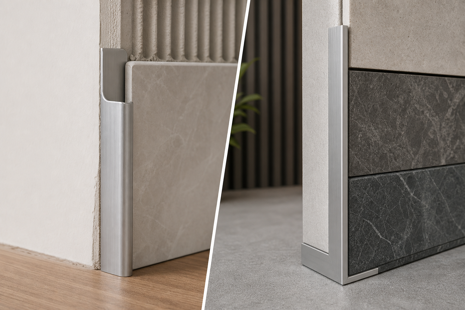 J trim vs L trim comparison for drywall, tile and cladding