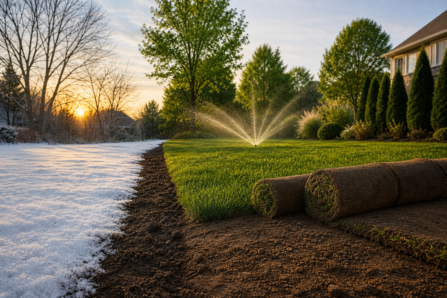 Timing in Mississauga and the GTA: frost, planting windows and irrigation timing — grading before sod installation
