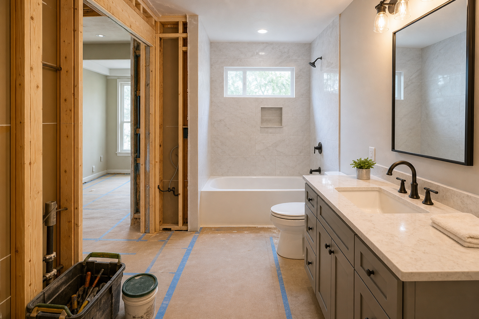 Quick bathroom renovation timeline for occupied rental units