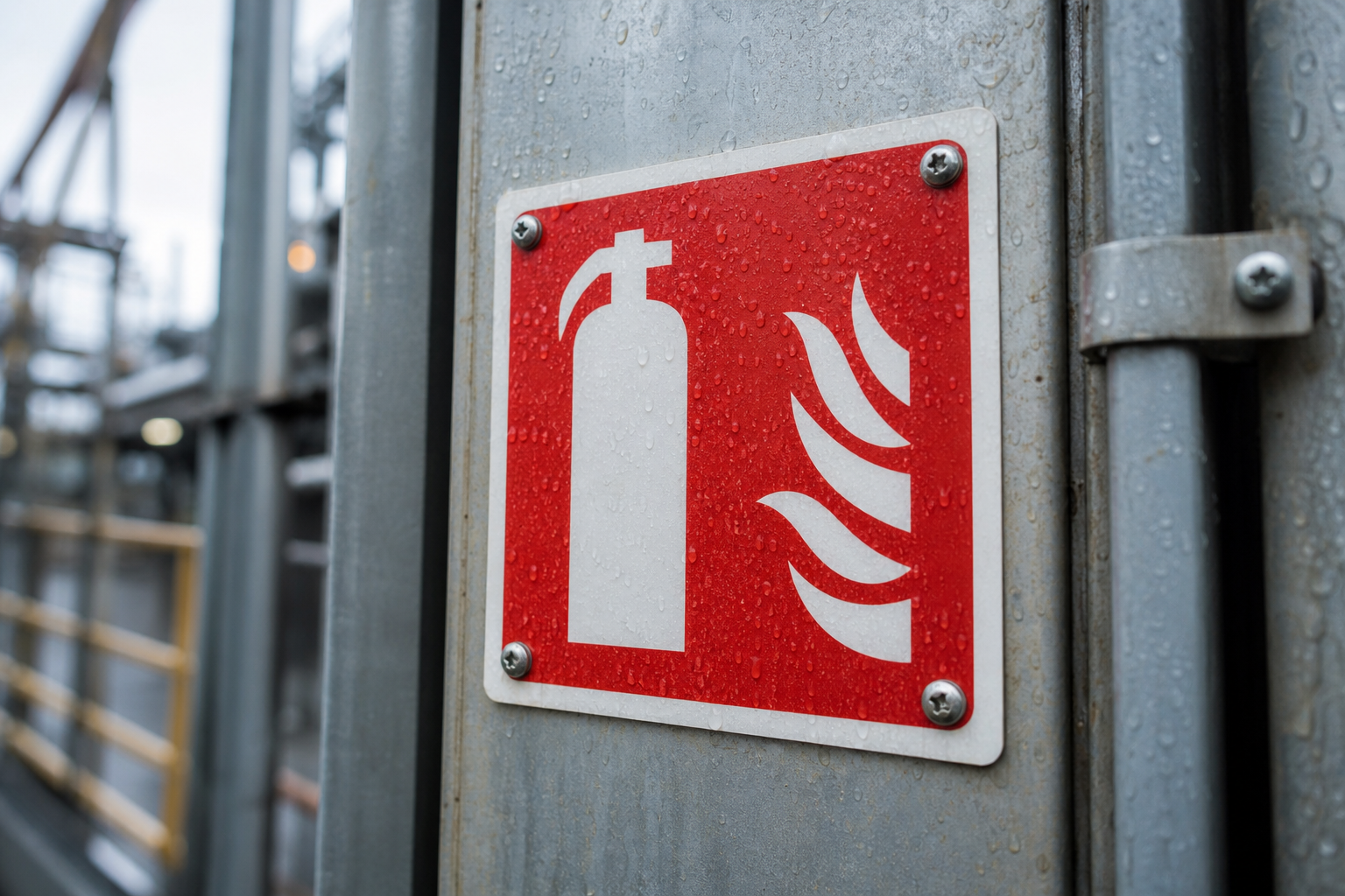 Materials and durability: choosing signs for outdoor and industrial conditions — fire prevention signs