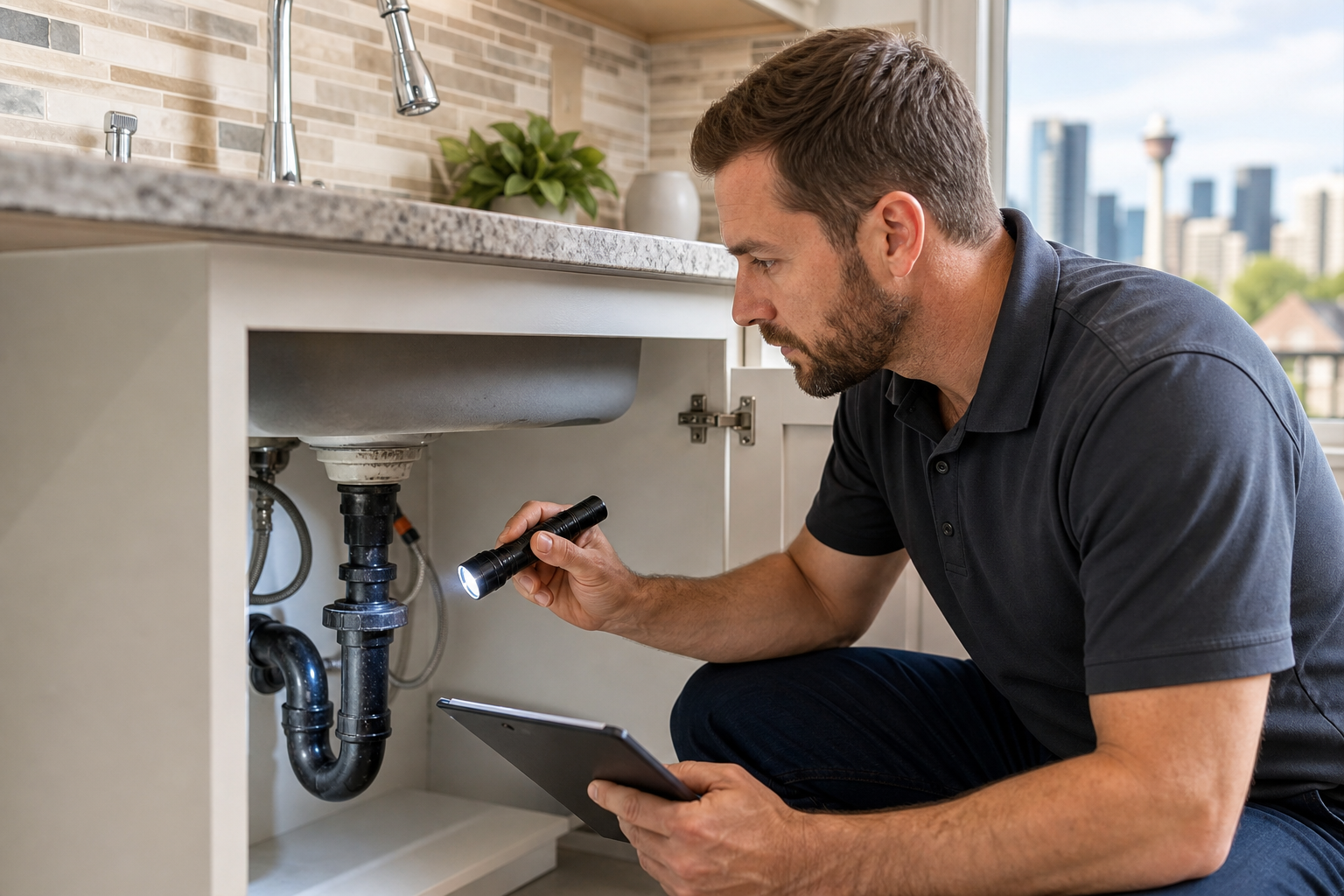 Which plumbing inspection warnings matter most when buying a home in Calgary?