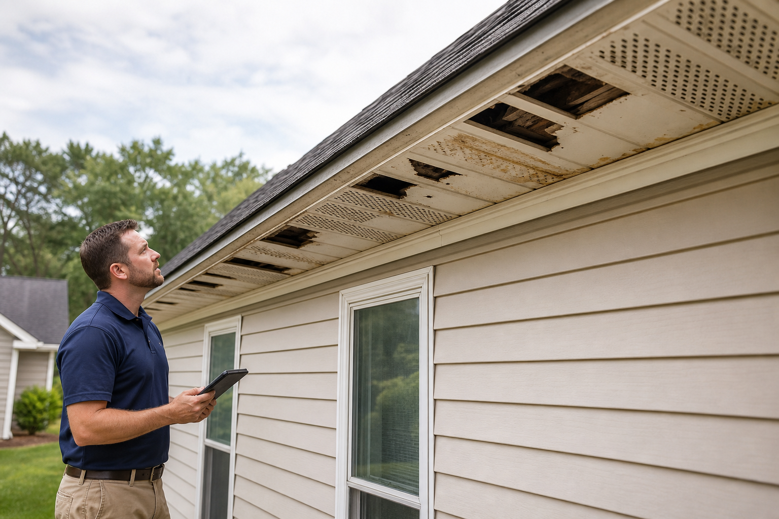 Common causes and how cause affects urgency — soffit damage symptoms