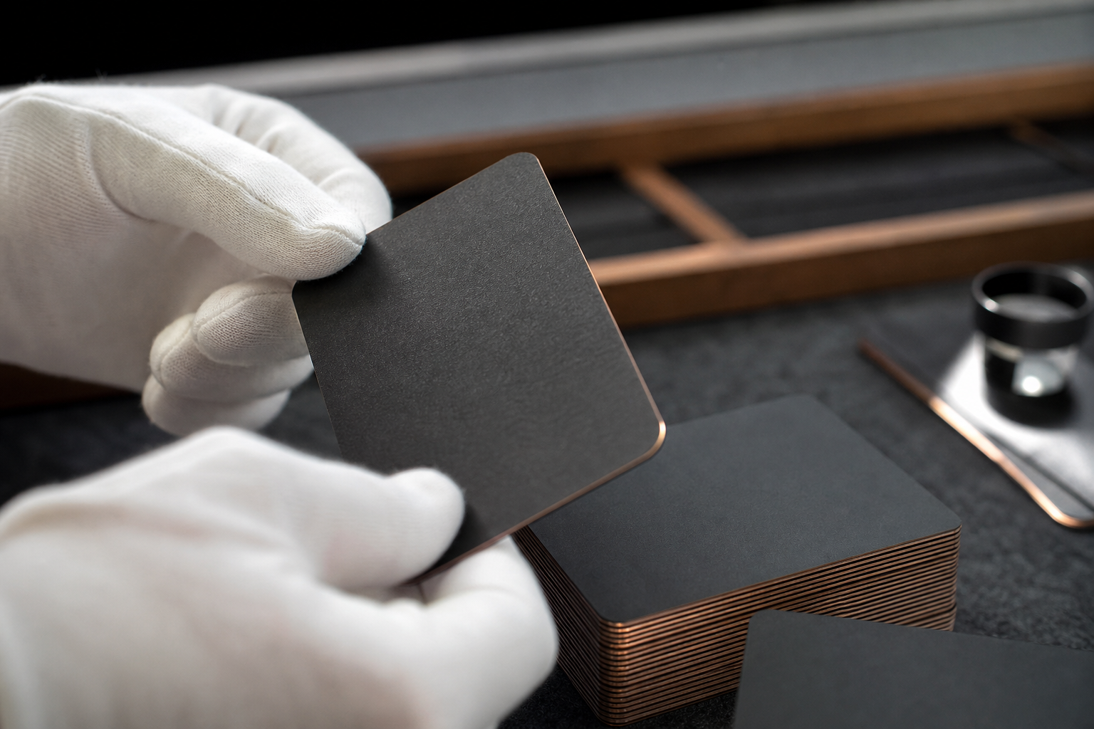 Proofing, physical samples and quality checks — luxury business cards