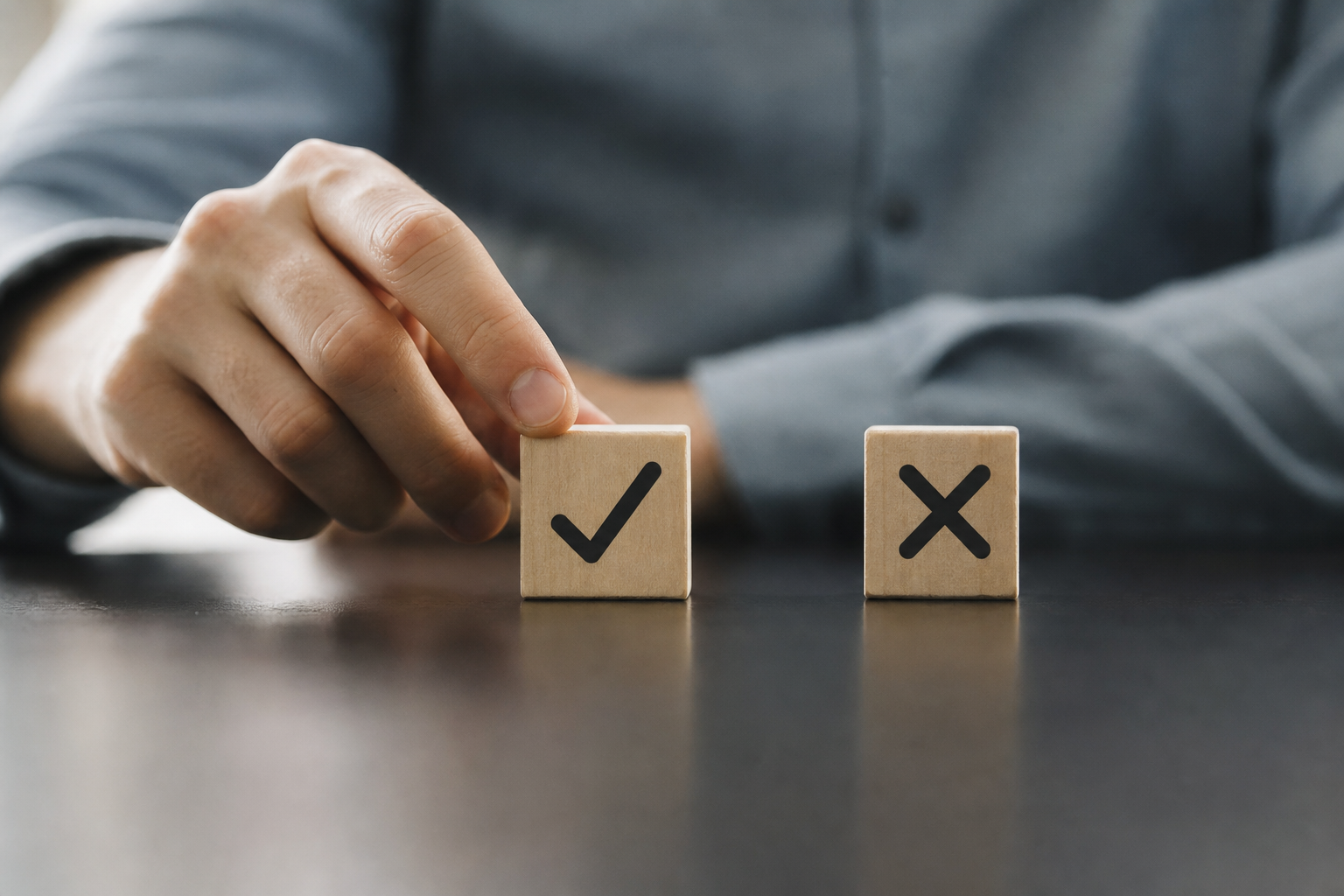 The decision checklist: quick yes/no criteria — visual narrative development