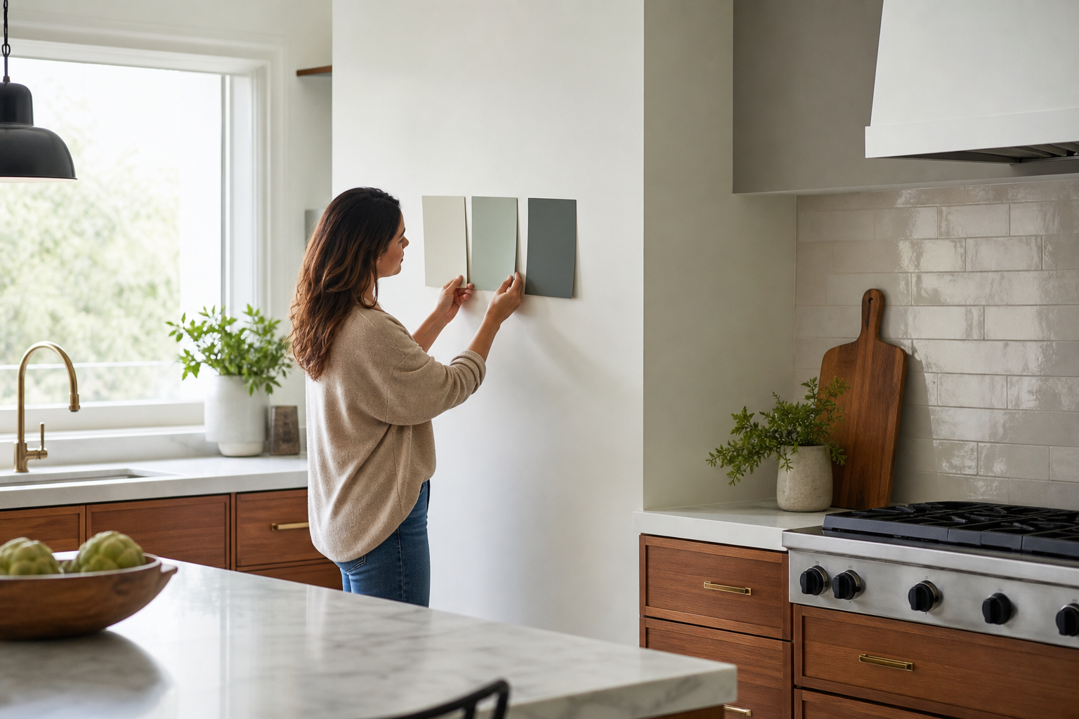 Step 5: Test paint samples in your kitchen and evaluate them — color for kitchen