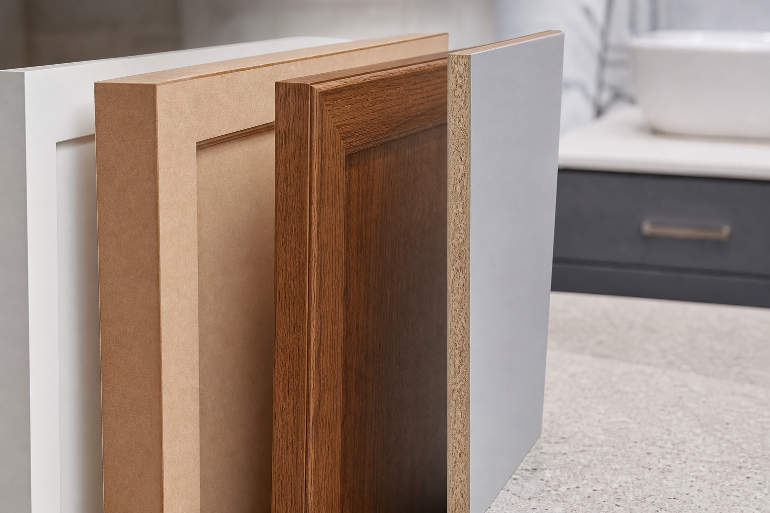 Best cabinet materials for kitchen remodel compared: plywood vs MDF vs melamine 2 Which material for painted doors, stained doors, boxes and wet zones — best cabinet materials for kitchen remodel