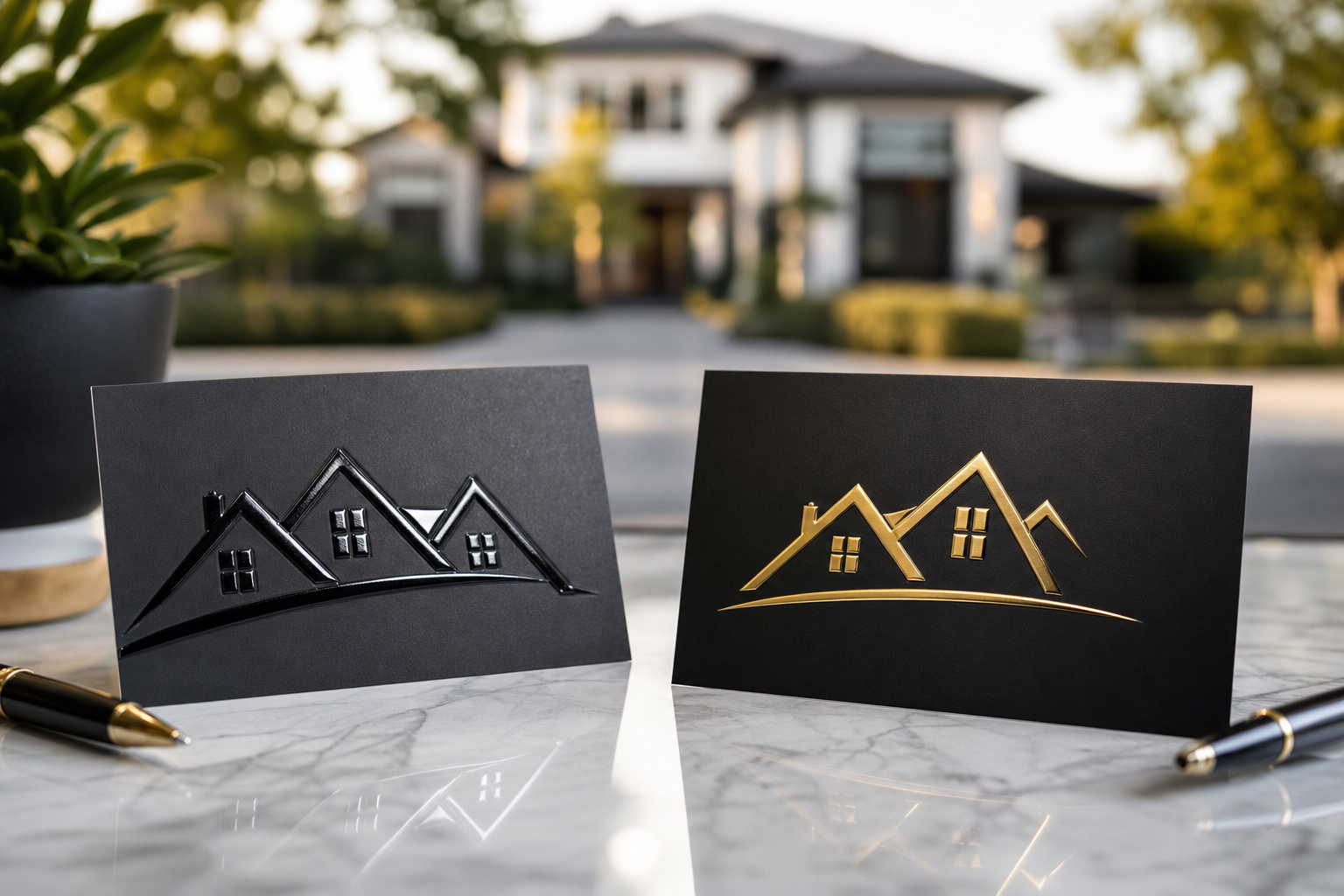 Raised spot UV business cards vs foil: a comparison for real estate agents