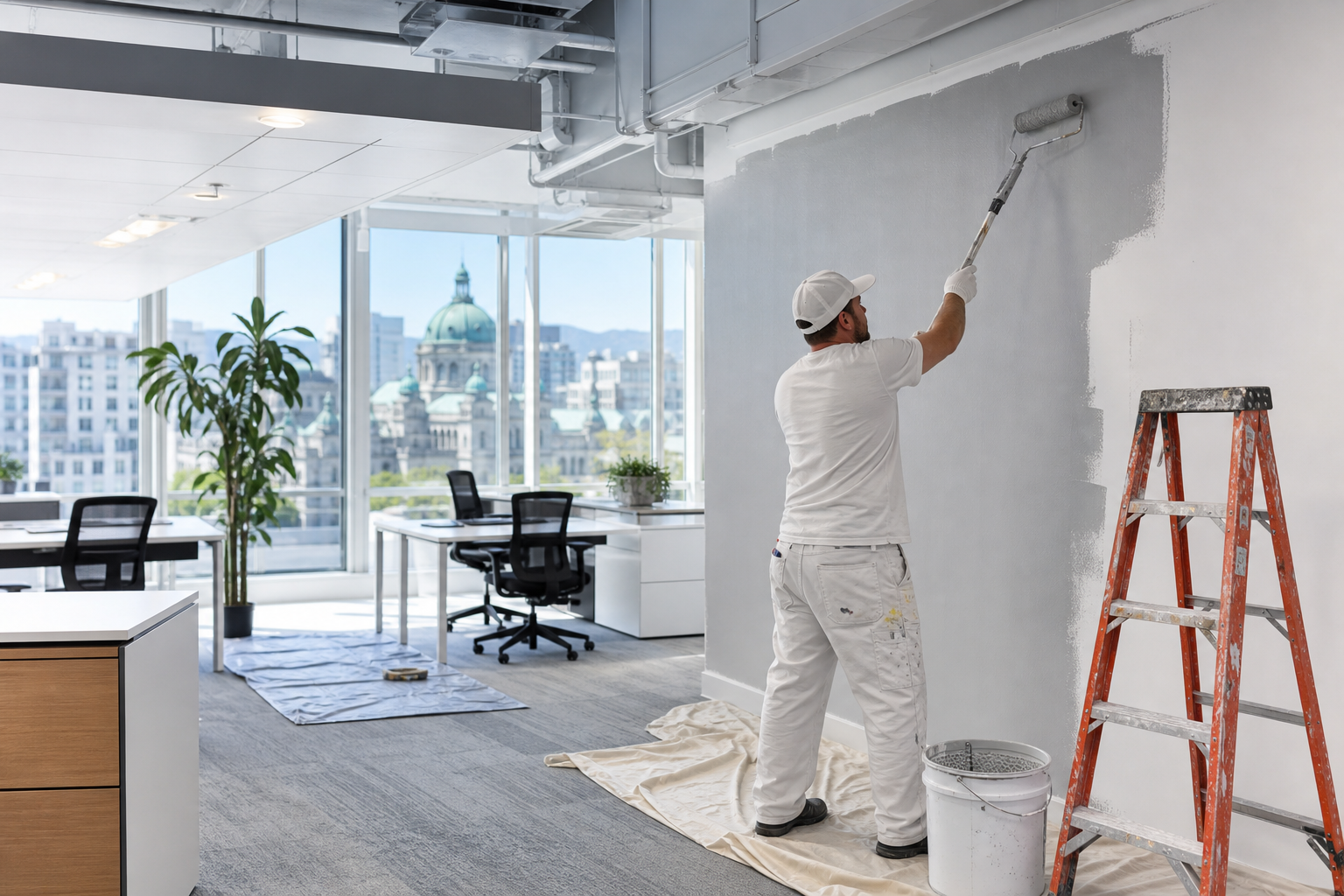 Office interior painting Victoria BC: contractors, schedules and finishes