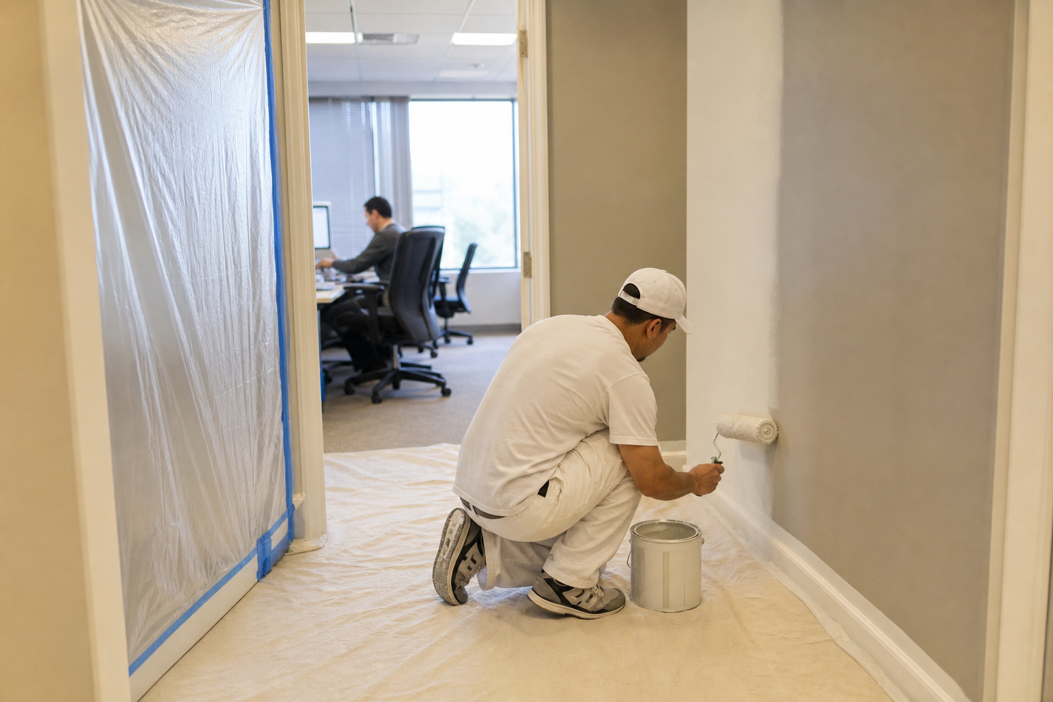 Scheduling and minimising disruption in occupied offices — office interior painting Victoria BC