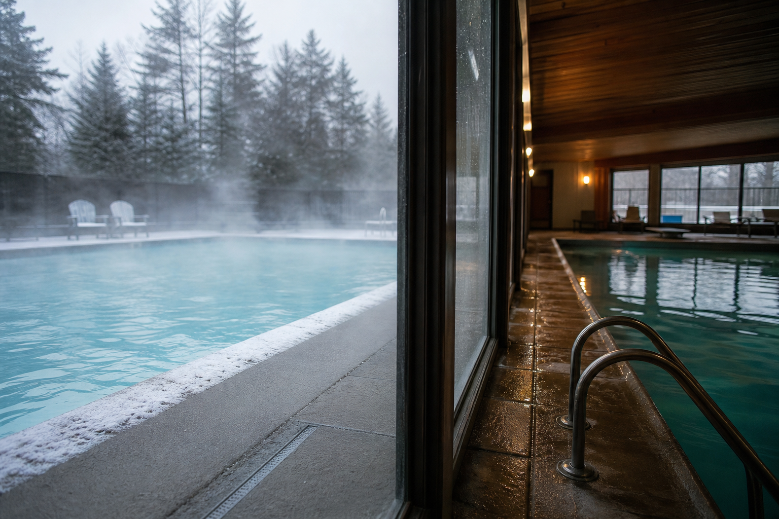 Heated outdoor pools vs indoor pools: seasonality and comfort in New Hampshire — heated outdoor pool