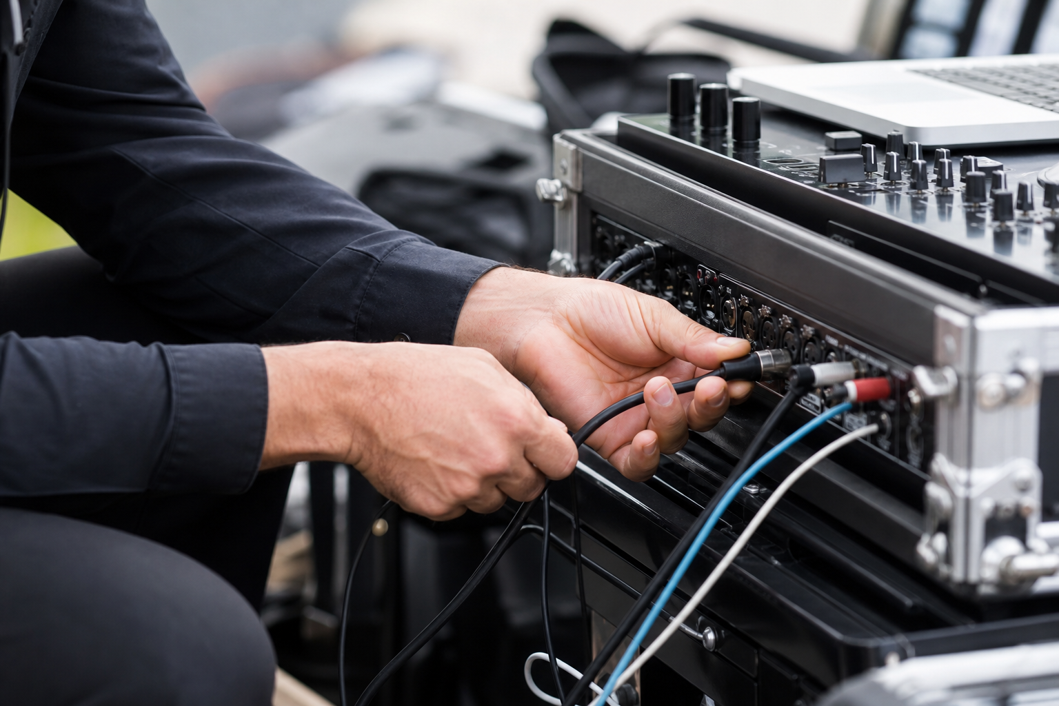 Step-by-step setup and connection sequence for gig day — plug and play dj setup