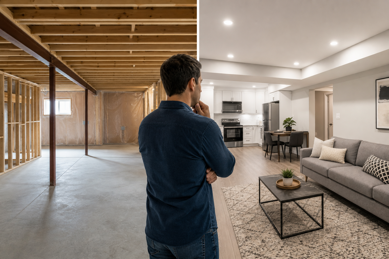 Basement build decision guide: legal suite versus standard finish