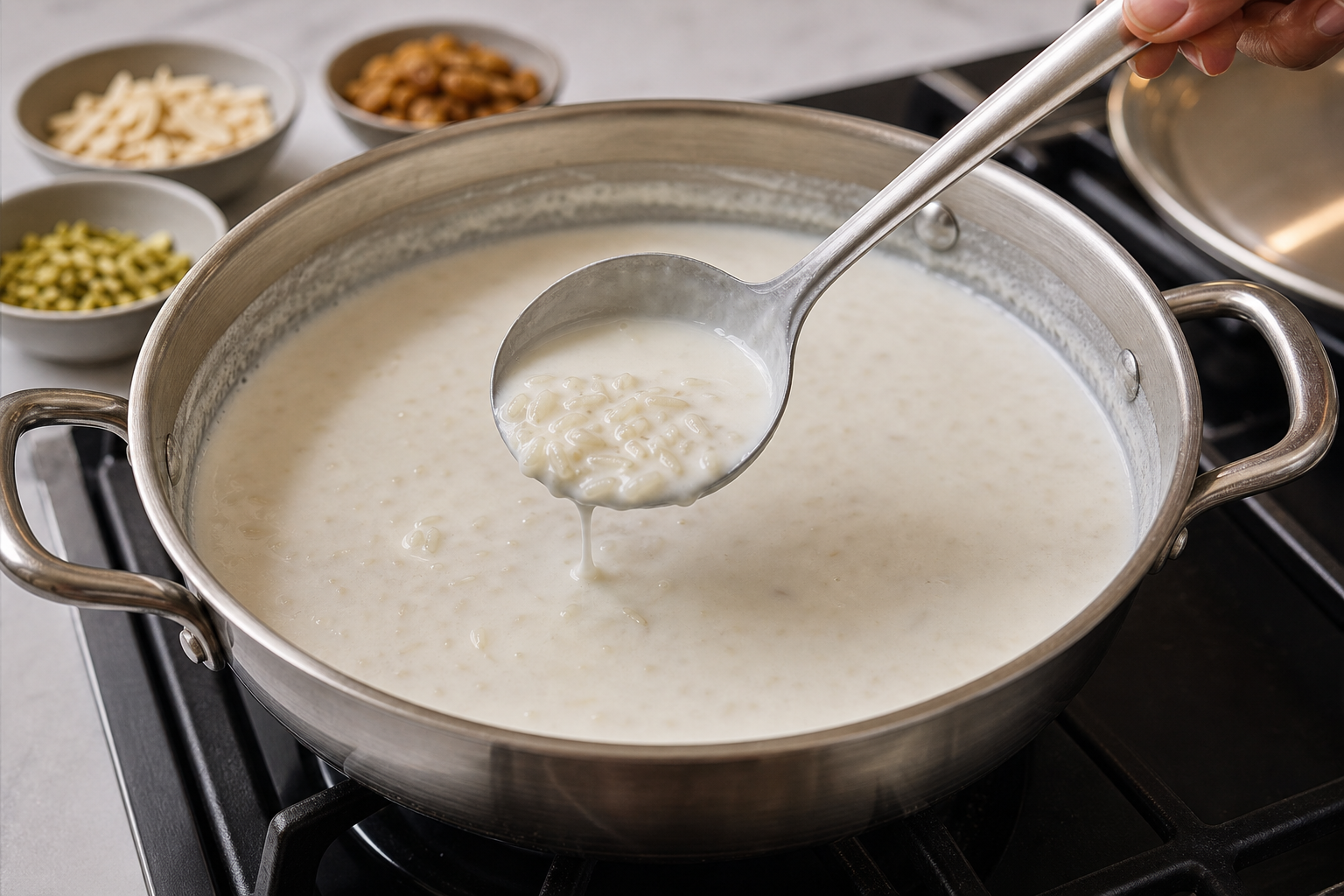 Ordered kheer recipe: step by step with clear stop points — kheer recipe