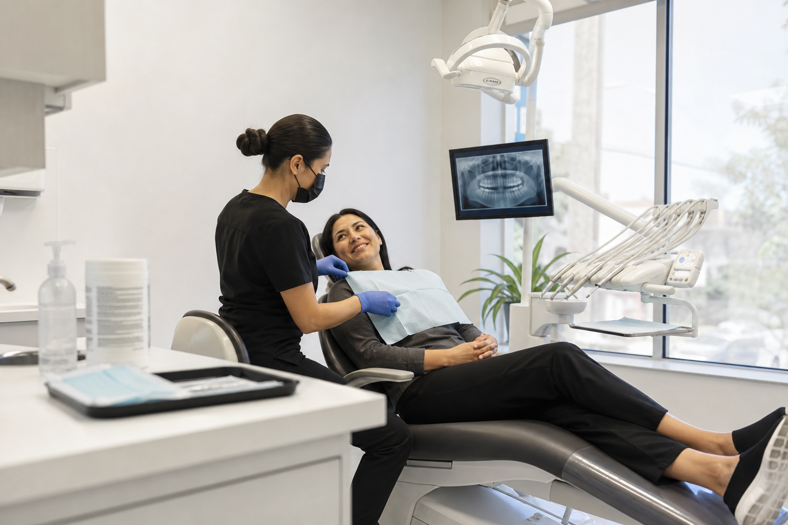 6) Safety, infection prevention and comfort measures — new patient dental exam checklist