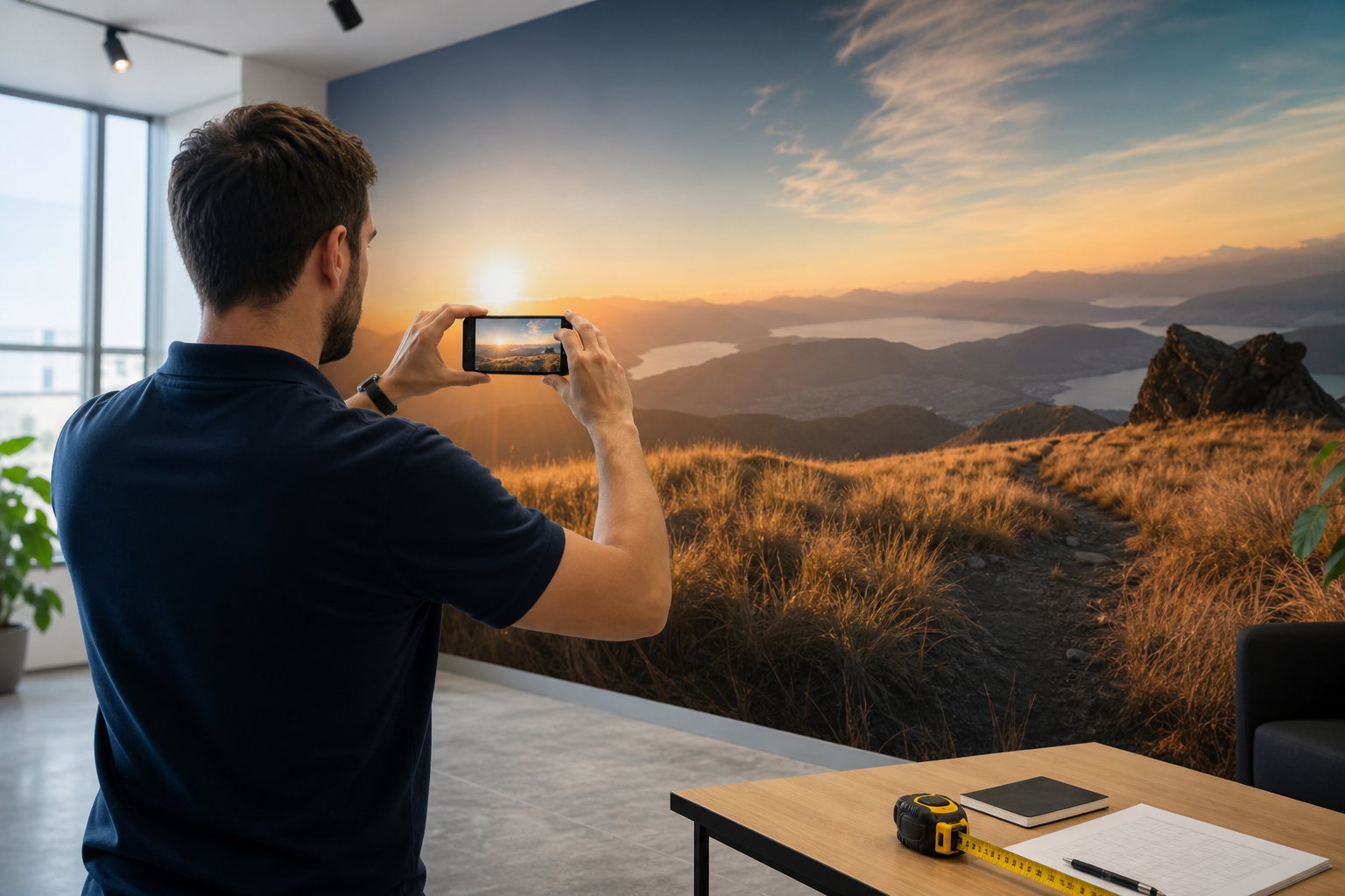 Quote from photos measurements: UV wall printing checklist