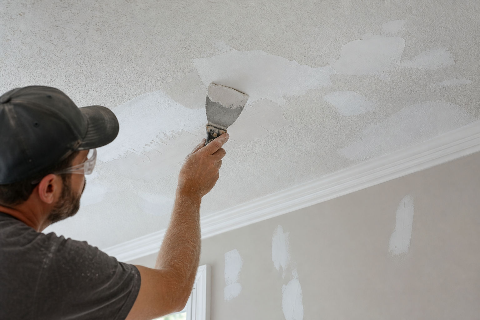 3. Repair cracks, patch drywall and remove popcorn ceilings — interior painting prep checklist