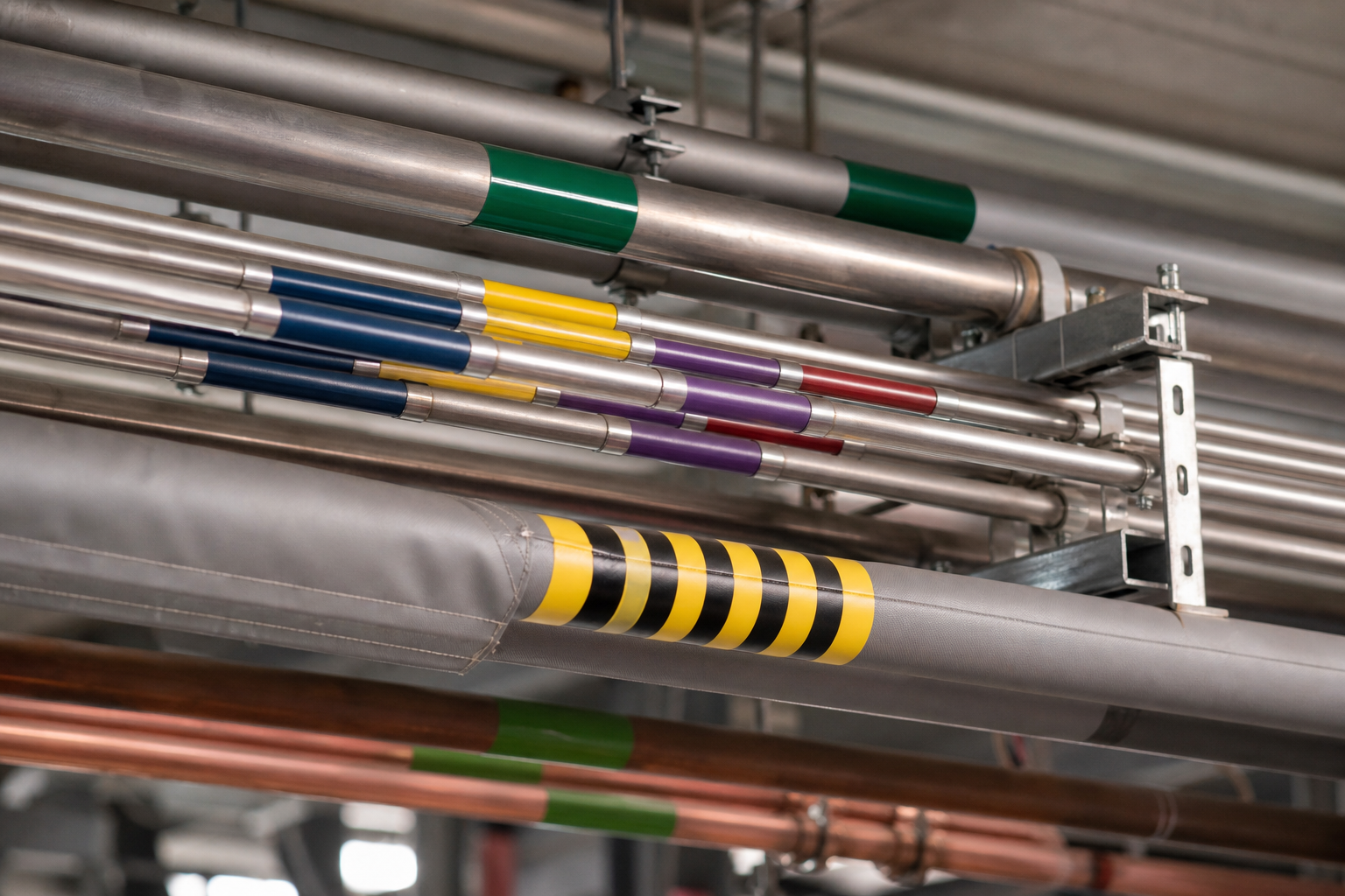 Question 2: How will you mark mixed-content pipes, multi-line bundles, or heat-traced systems? — ASME A13.1 pipe marker colors
